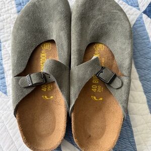 Birkenstock Rare Grey Suede MaryJane Clogs with Buckle size 40